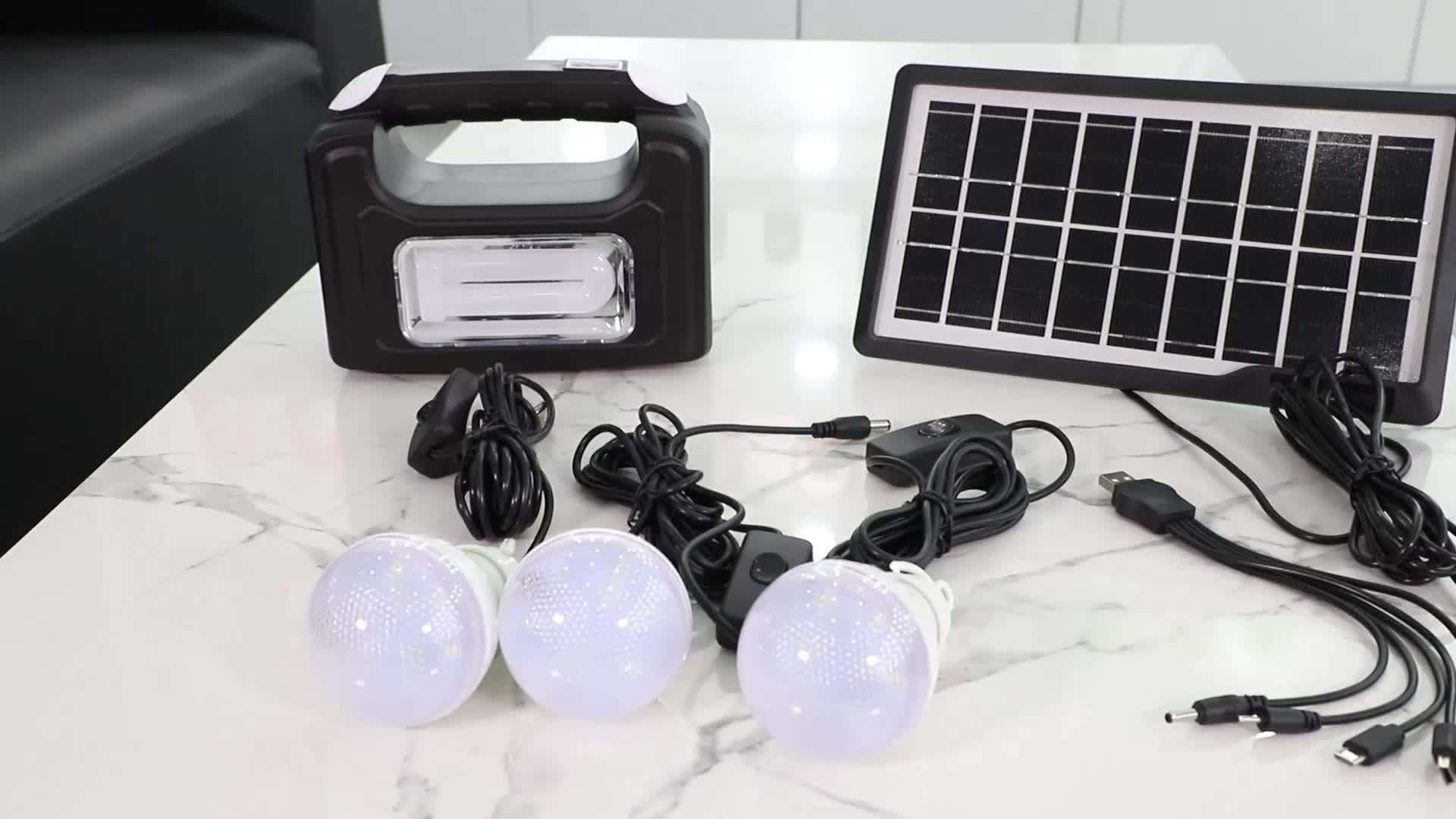 Usb Output Portable Emergency Solar Home Lighting Kit For Wholesale