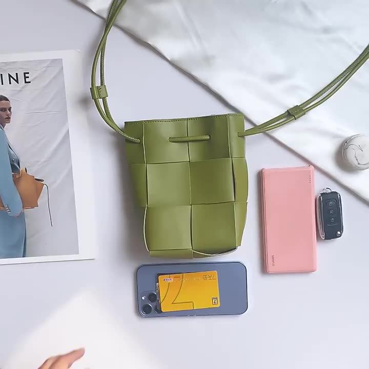 Custom Pu Leather Crossbody Shoulder Bag Designer Knitted Woven Mini