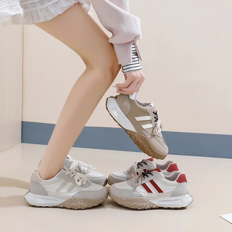 Обувь в стиле dad shoes в корейском стиле для женщин 2025 весна студенческие спортивные кроссовки с толстой подошвой для повышения роста женские WS905