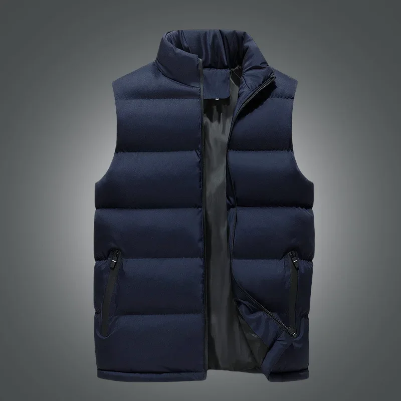 Casual Loose Men's Cotton-padded Jacket Vest 2021 Autumn and Winter New in stock Fashion Collar Thickened Warm Cotton Vest