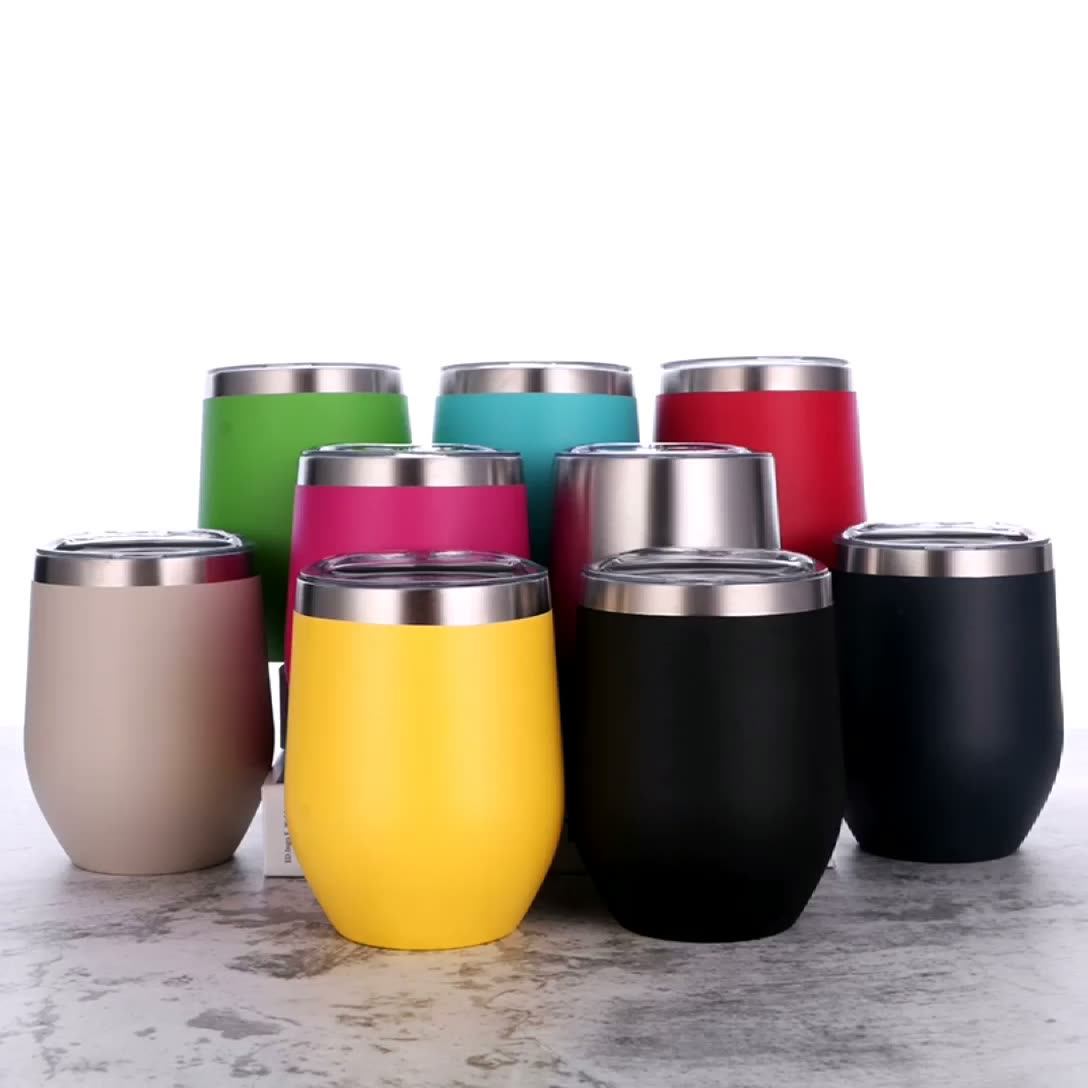 Amazon Top Seller 12oz Double Wall Stainless Steel Custom Wine Tumbler