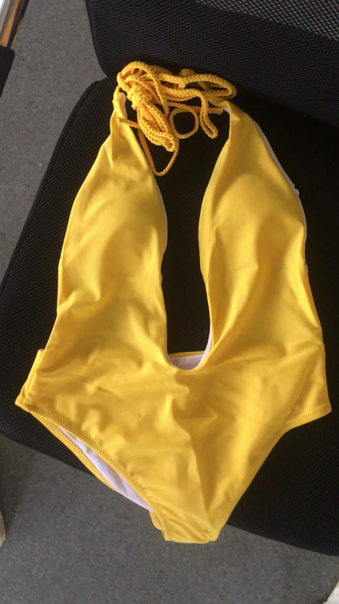 2023 Summer Sexy Ladies Bikini Beachwear Solid One Piece Swimsuit