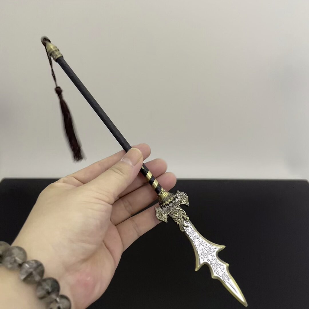 黑神话孙悟空兵器二郎显圣真君杨戬三尖两刃刀金属模型摆件手办_游戏_