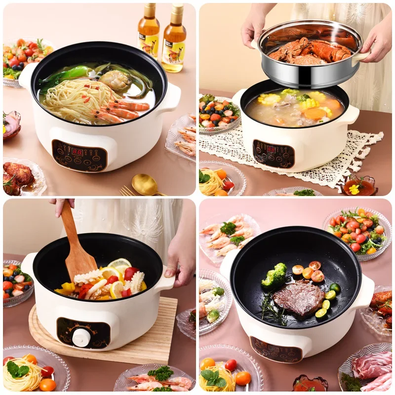 Little Bear Di Электрической Варочной Pot Dormitory Домашняя электрическая горячая кастрюля многофункциональная электрическая жарочная pot керамический маленький электрический горшок не прилипает к электрической плите
