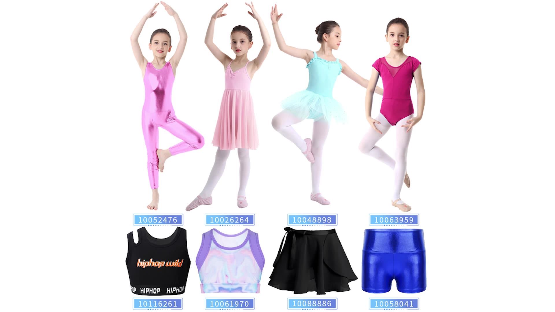 Kids Girls Double Strap Cotton Ballet Dance Camisole Leotard Bodysuit