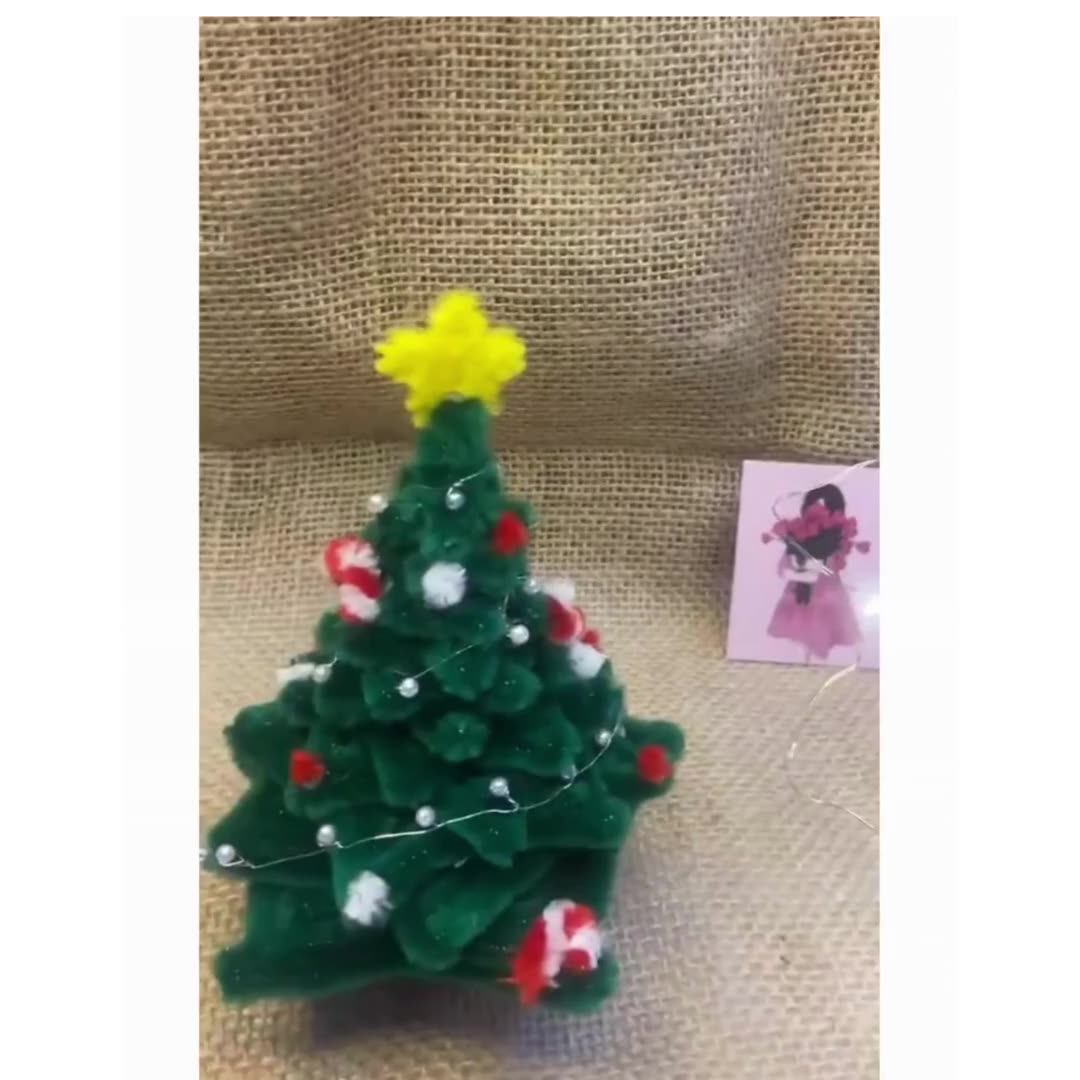 ハンドメイドクリスマスツリー｜ピンク・グリーン装飾用ギフト
