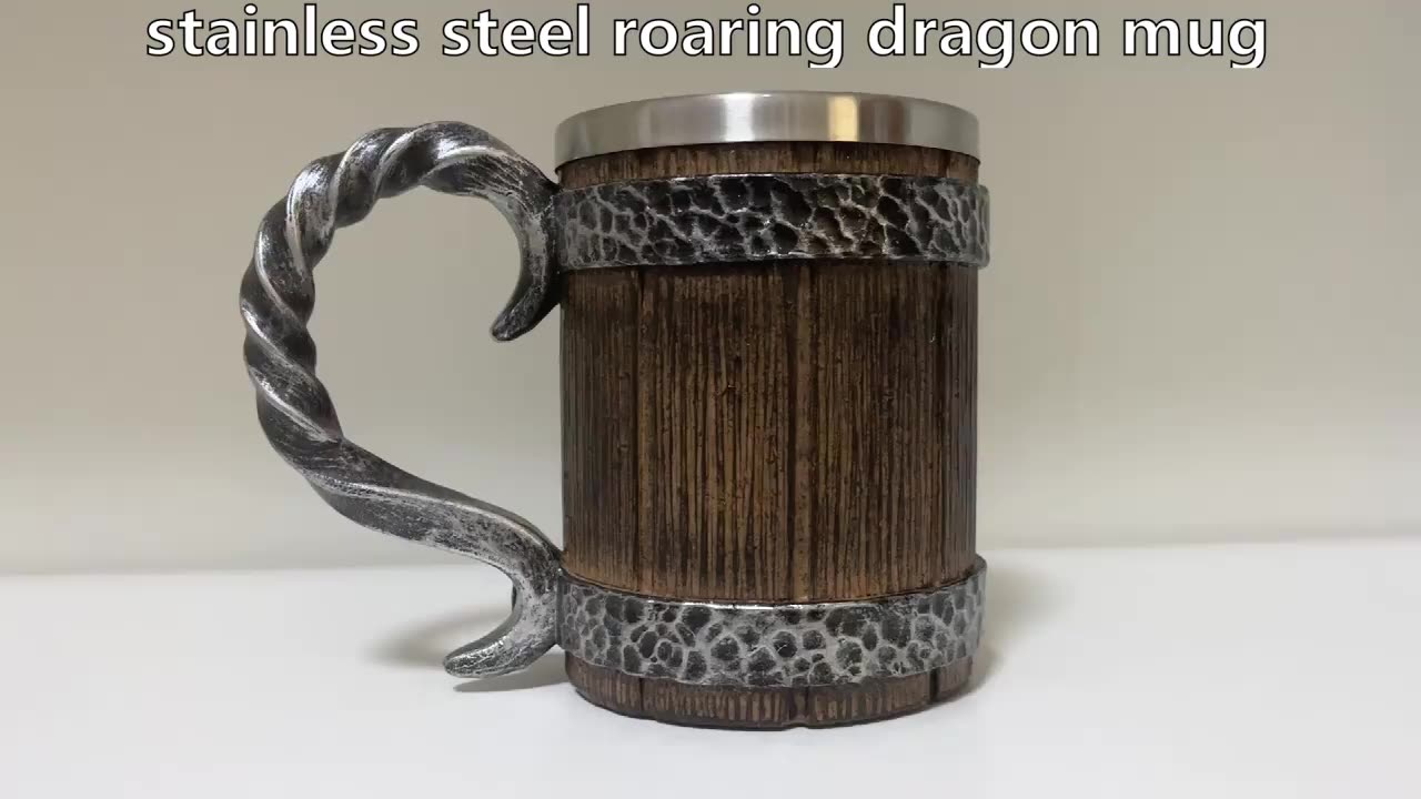 21OZ Vintage Faux Handmade Wooden Bee Bael Mug,Dinkwae