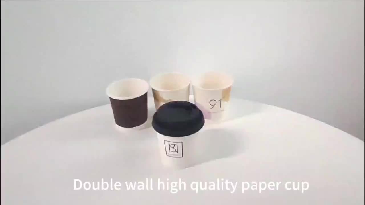 Full Colors Customized Logo Printing Disposable 4oz/7oz/8oz Double Wall ...