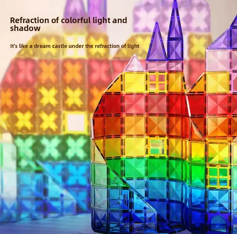Cross-border drill face color window magnetic sheet strong magnetic assembly building blocks thinking training children's educational toys manufacturers wholesale