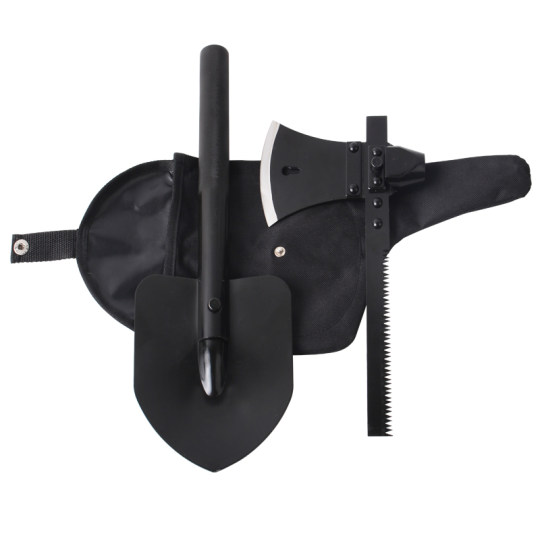 6411户外多用途工兵铲斧锯锤凿应急救援车载三合一多功能组合工具