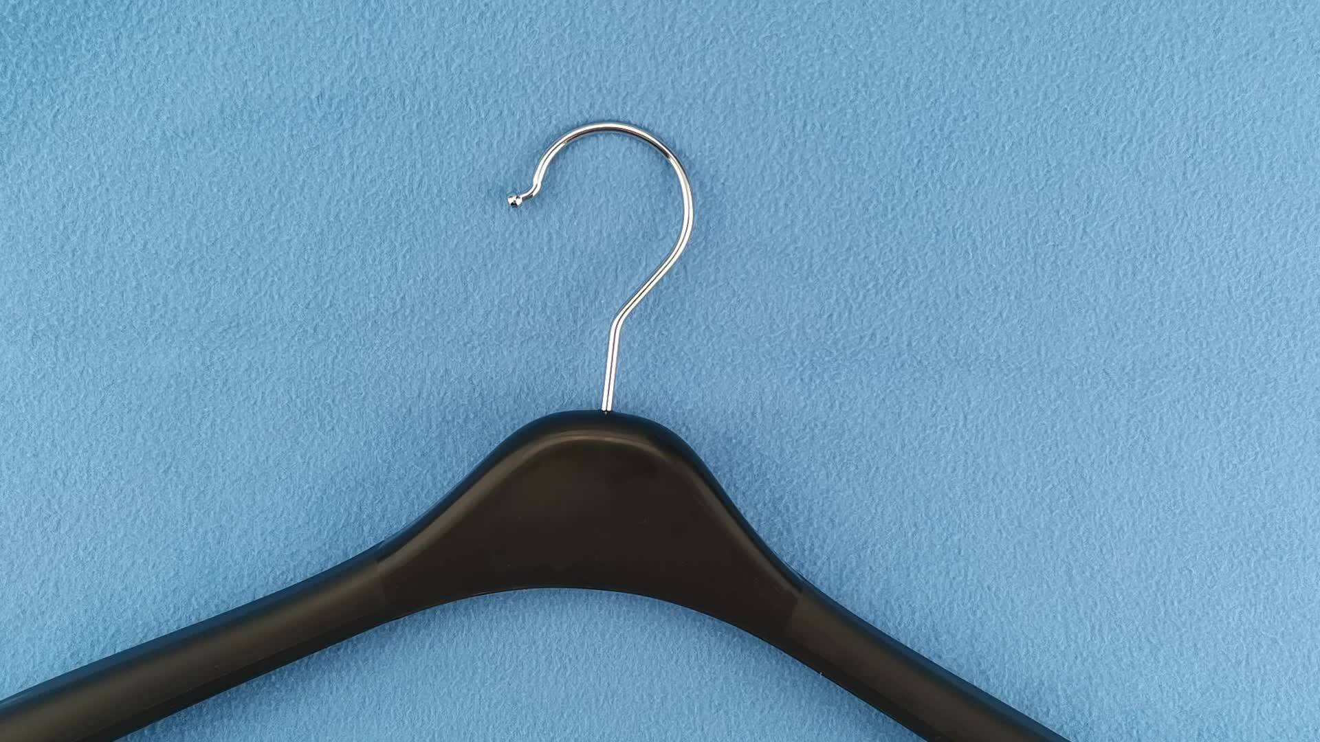 Wholesale Strong Wide Shoulder Black Plastic Leather Coat Hangers Buy