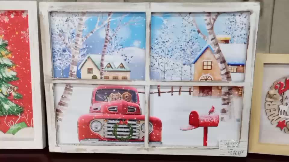 Battery Operated Wallhanging Wood Framed Print Artwork Led Lighted