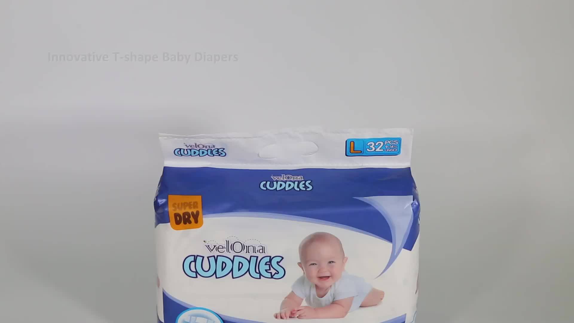 Velona Cuddles T Shape Wholesale Low Moq Disposable Baby Diapers Napkin