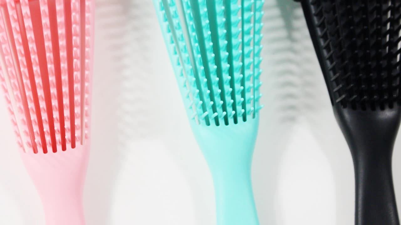 Green Easy Detangle Comb Private Label Silicone Curly Bristle