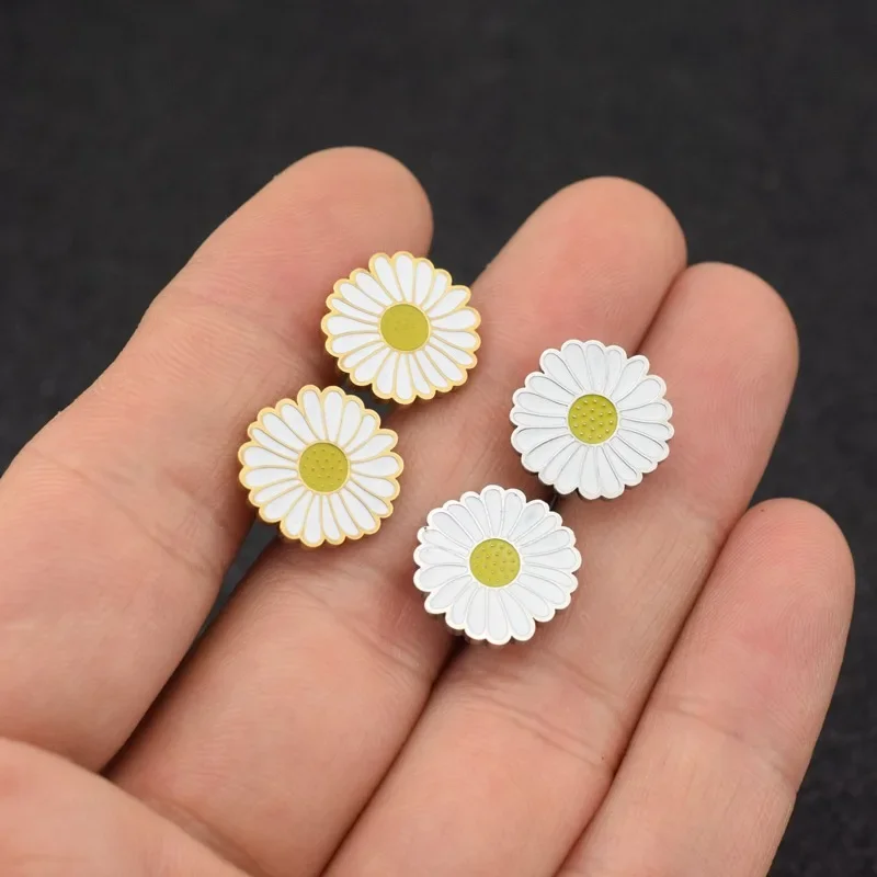 Поставщик Производитель стальные серьги Daisy нержавеющая сталь, не тускнеют, серьги Daisy в одном стиле оптом