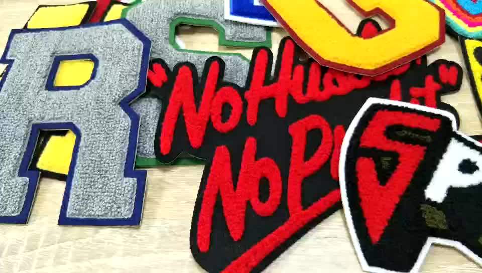 Varsity Letter Chenille Patch On Hoodie,Custom Chenille Logo Towel Patches Buy Varsity Letter