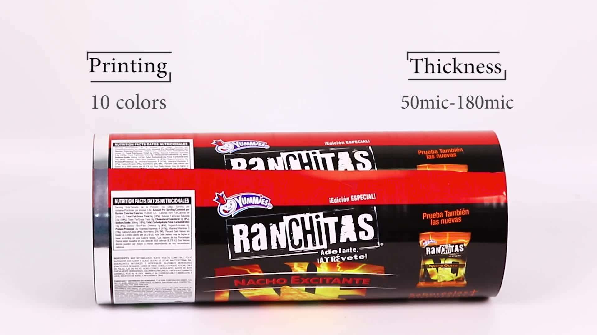 Chocolate Bar Wrapper Food Packaging Film Roll Aluminum Film Rolls