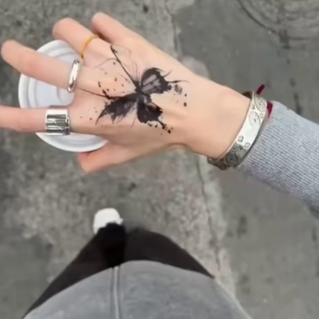 蝴蝶纹身贴纸：你的皮肤上的“临时艺术”，真香警告！_身体彩妆_淘宝美妆网, image size:1080x1080