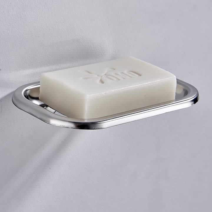 Wabjtam 1pc Stainless Steel Soap Dish Wall Mounted Holder Bathroom