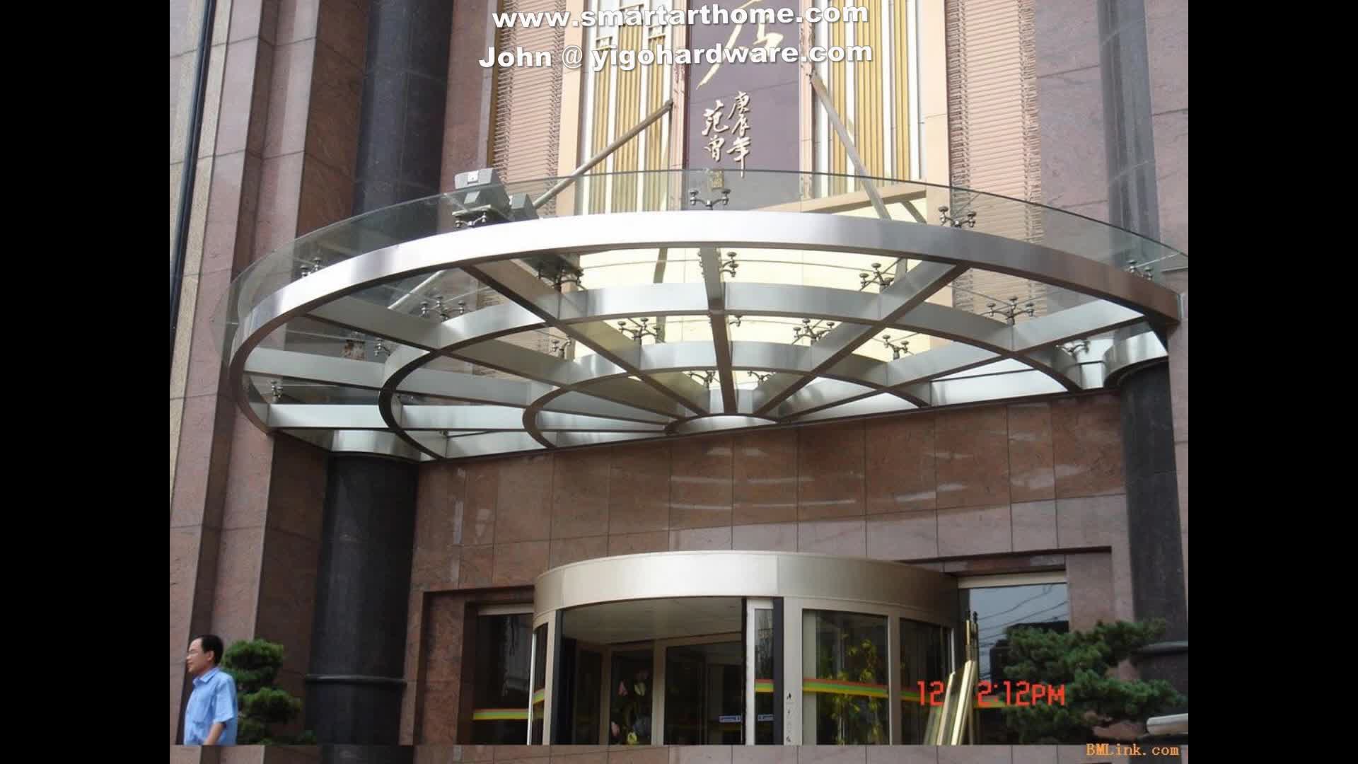 Stainless Steel Front Door Glass Canopy Tempered Glass Entrance