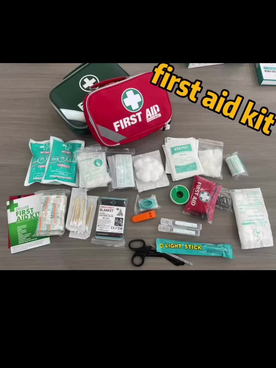 258 Piece Set First Aid Kit Red First Aid For Travel Vehicle Outdoor