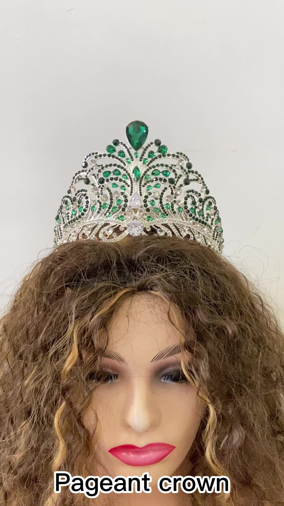 Full Round Pageant Tiara Crown for Events Weddings OEM Welcome