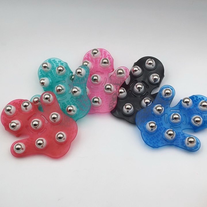 High Quality 9 Steel Ball Rolling Massager Glove,Held Hand Massager