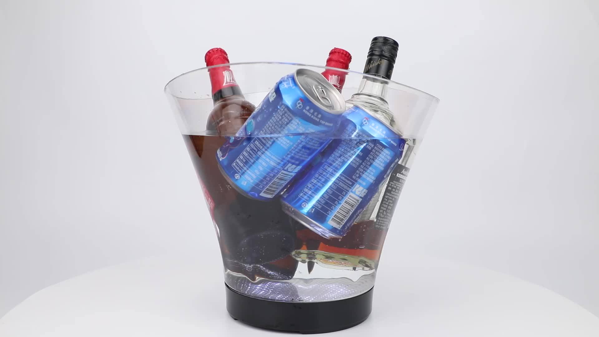 Hot Sale Ice Bucket 6l Acrylic Clear Plastic Rechargeable