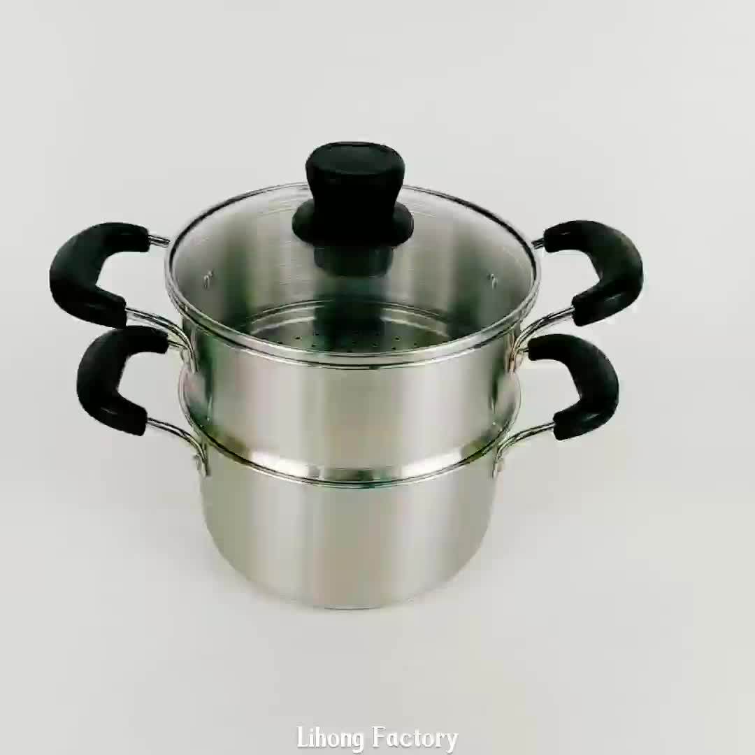 China Supplier 2 Layers Steamer Pot Top Quality Stainless Steel 304