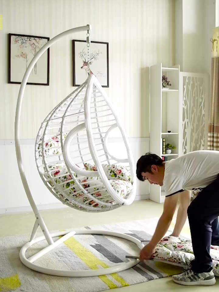 Swing chair Sleeping stall chair Bedroom Rocking bed with foot basket Rocking rattan chair Living room Balcony Dormitory nap artifact