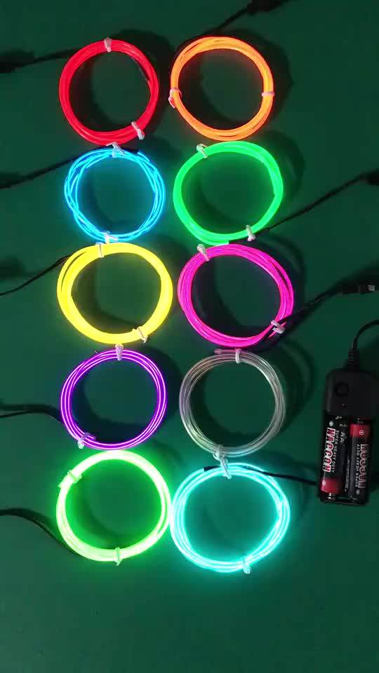 Custom Battery Powered Waterproof Rgb Colors El Wire Neon Rope Light For Party Decoration Buy