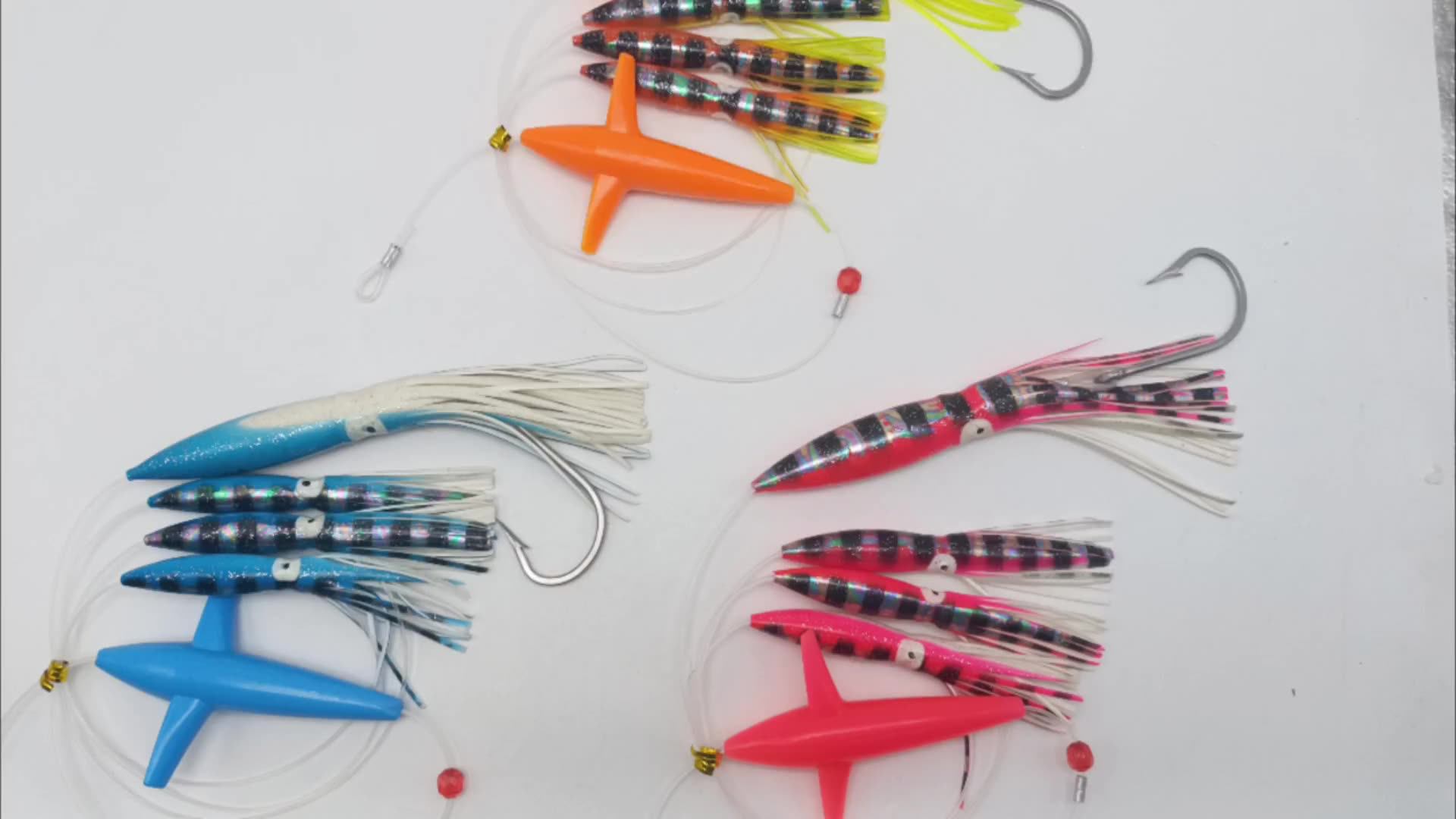 New Fishing Lure Set Salt Water Fishing Tackle Bulb Squids Daisy Chain