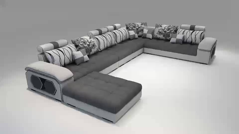 Luxury Sofas Bed U Shaped Sectional Furniture 7 Seater Modern European