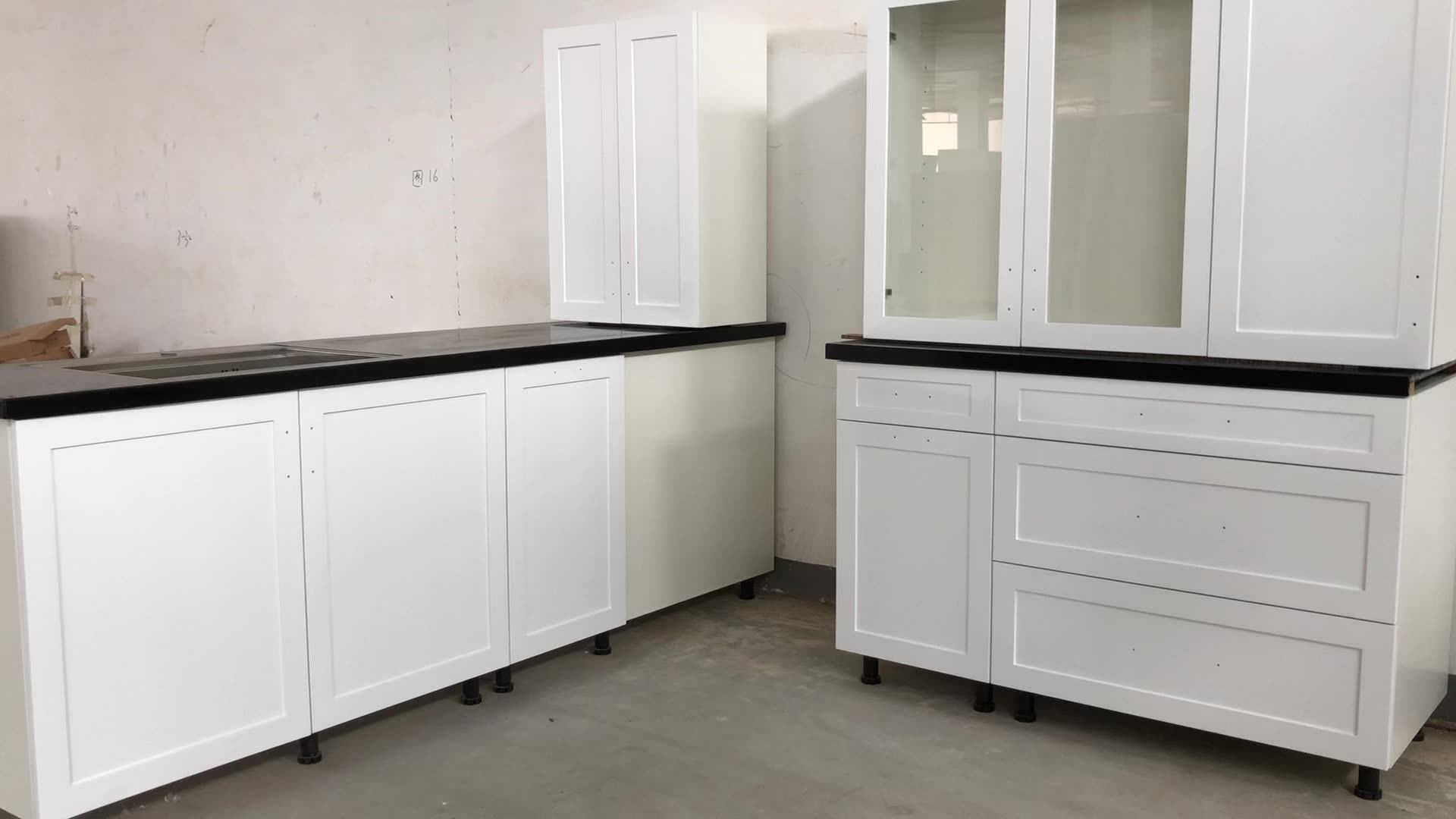 Modular Thermofoil Finish Cheap Kitchen Poland In Yiwu Eco