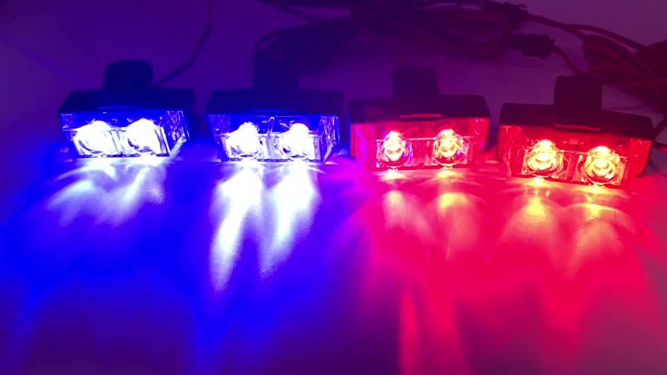 Easy Installation 12v 4x2led Red Blue White Amber Green Truck Car