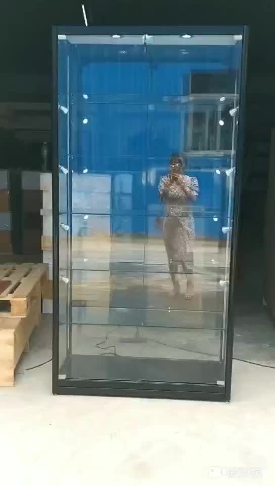 Full Vision Glass Display Showcase With Slide Door With Cheap