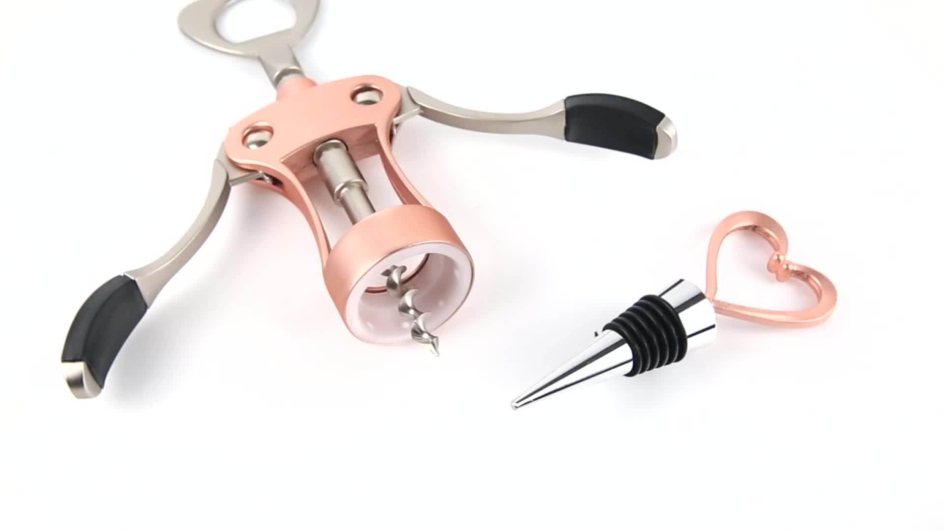 Hot Selling Rose Gold Color Wine Opener Wine Corkscrew Customized Logo