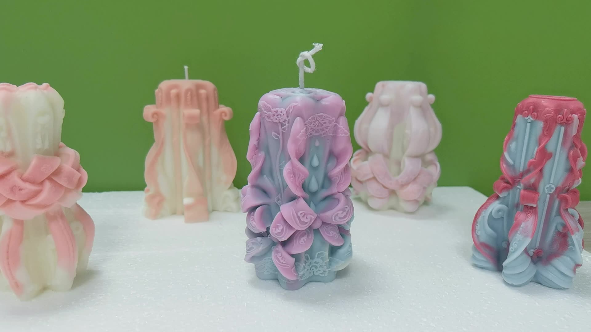 Dumo Diy Handmade Geometric Cylindrical Scented Gypsum Threaded Pillar Candle Mold Spiral Candle