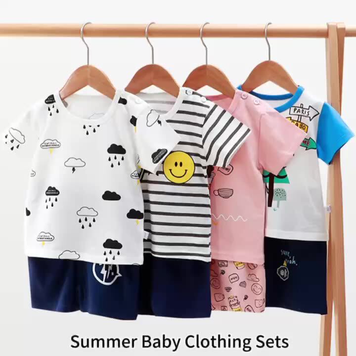 Wholesale Summer Baby Clothes Custom Prints Logo Toddlers Kids Tshirt