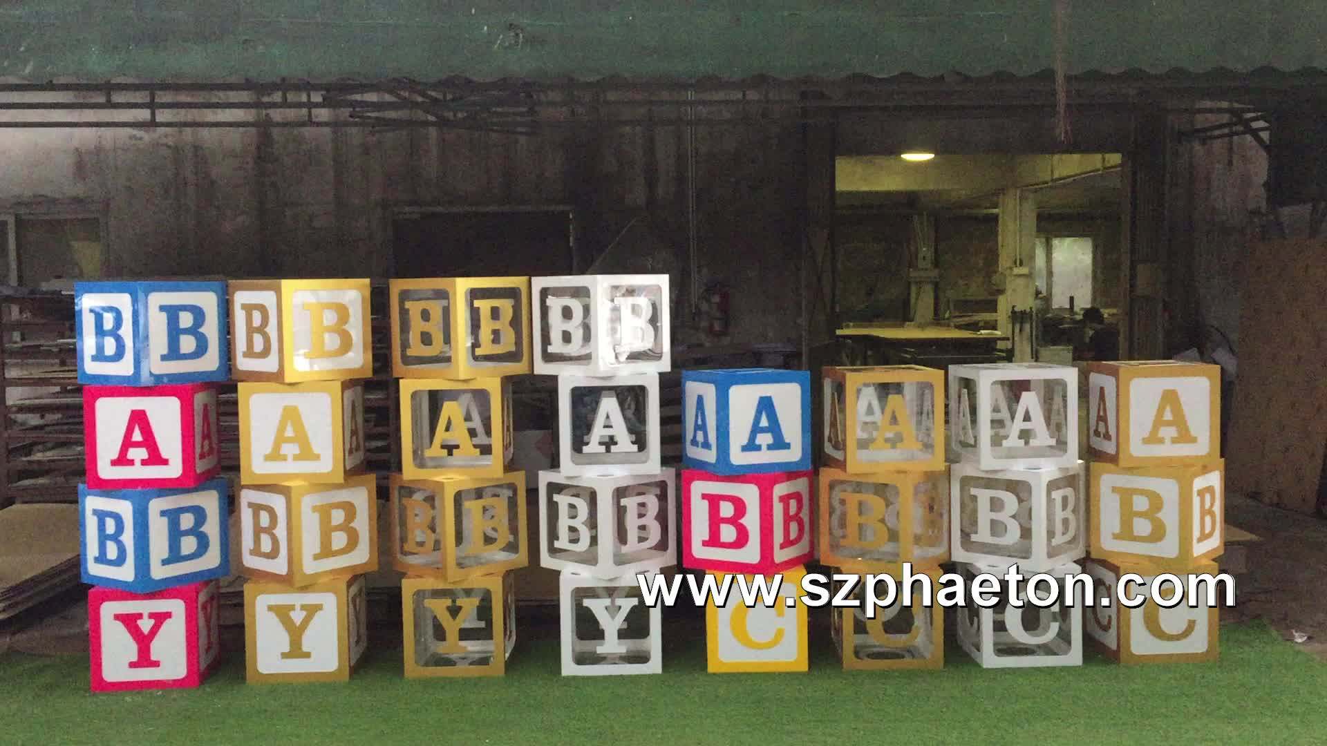 Clear/white Acrylic Baby Blocks,Abc Baby Shower Boxes For Event And