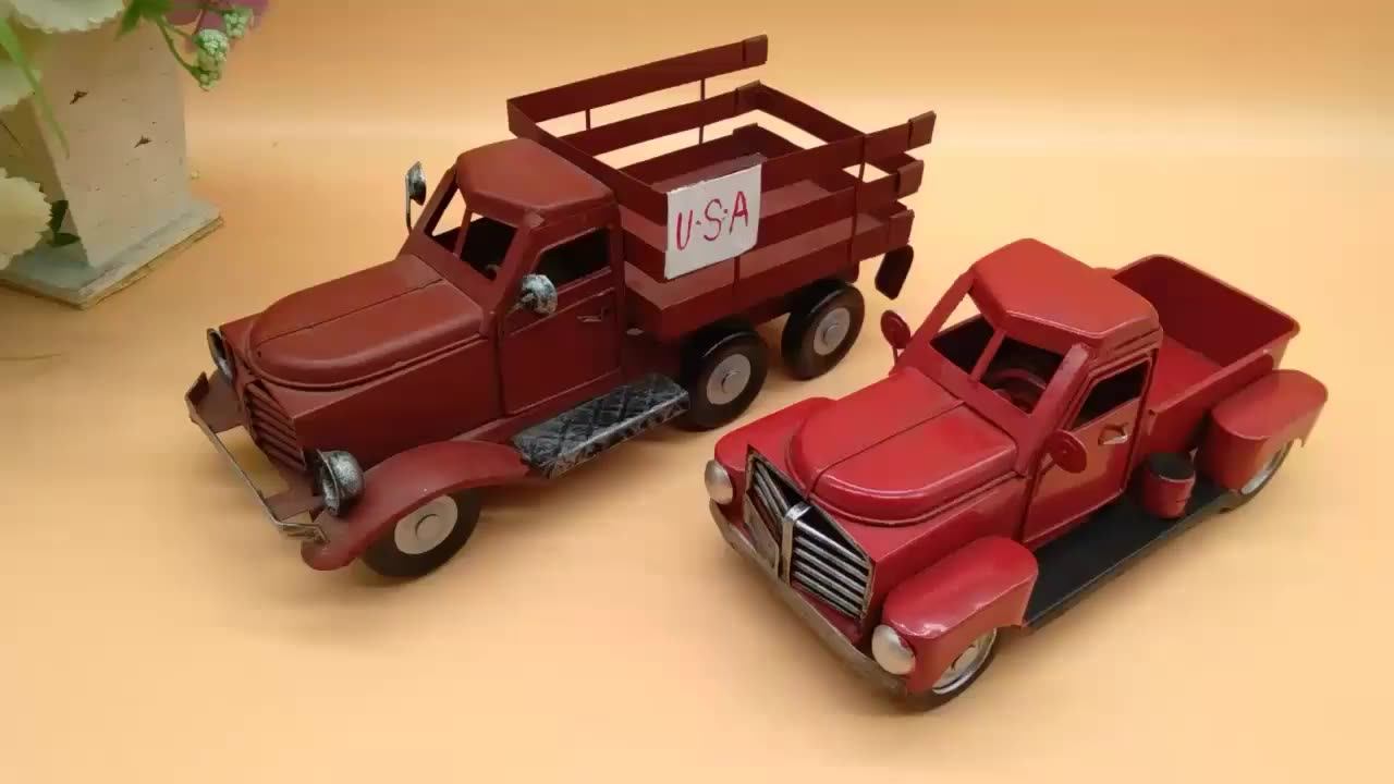 Handmade Christmas Decorative Metal Model Truck Vintage Metal Truck