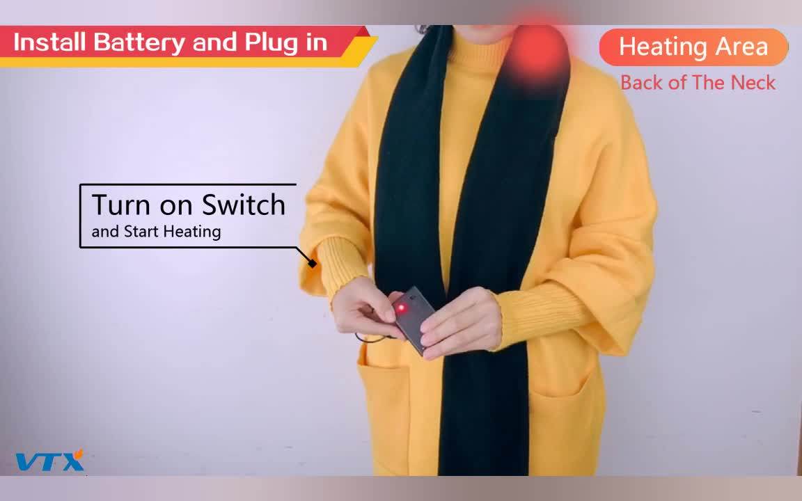 Heated Scarf With Hand Pockets Heating Pad For Neck Warmer Outdoor