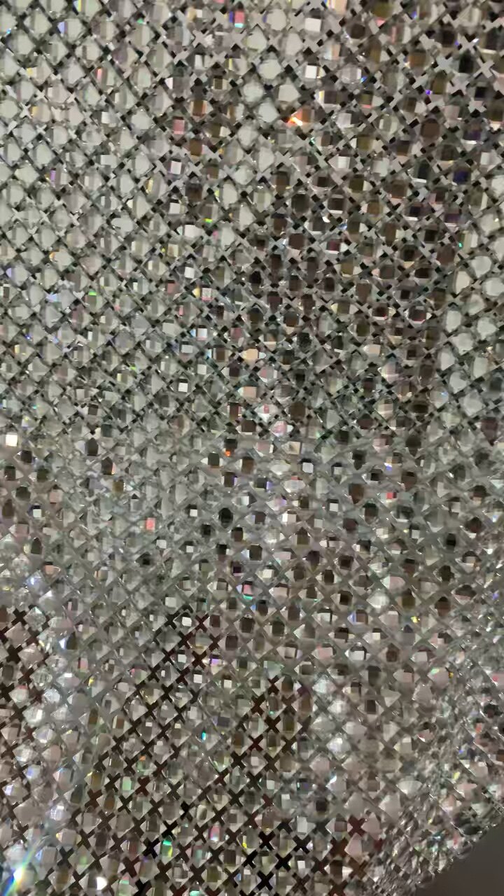 Crystal Elastic Hollow Diamond Mesh Ab Glass Rhinestone Trim Fabric 23