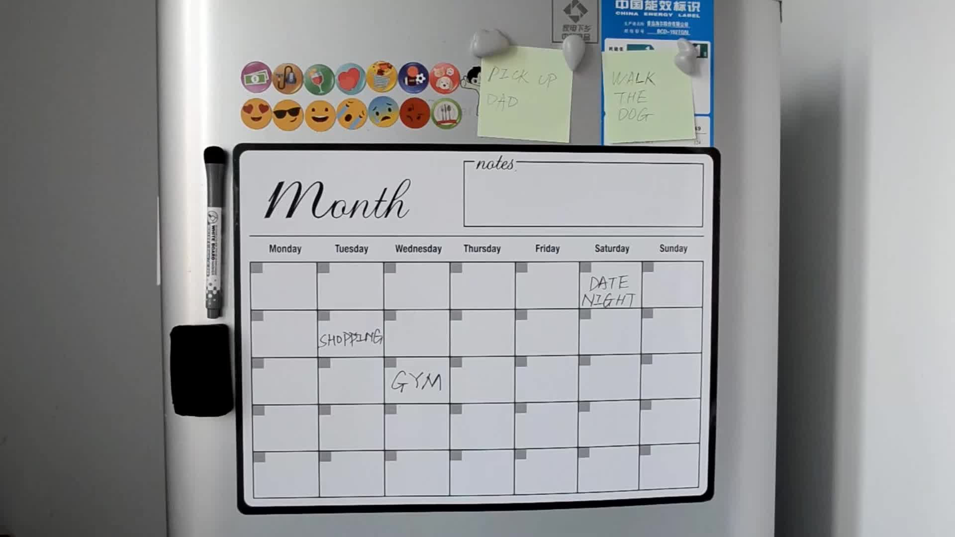 3 3 28a Dry Erase Calender Decorative Kitchen Writing Board Buy