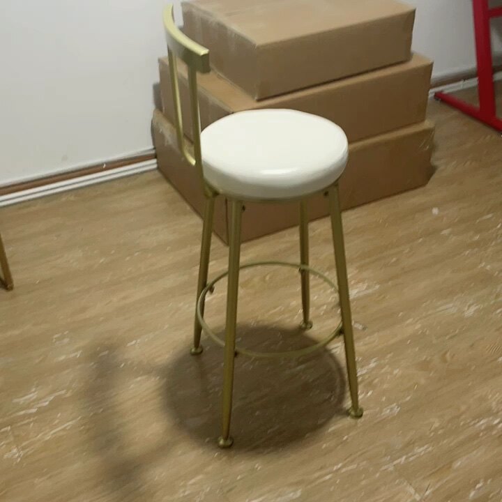 Ws3951 Color Custom Gold Metal Leg Suede Comfort Upholstered High Bar