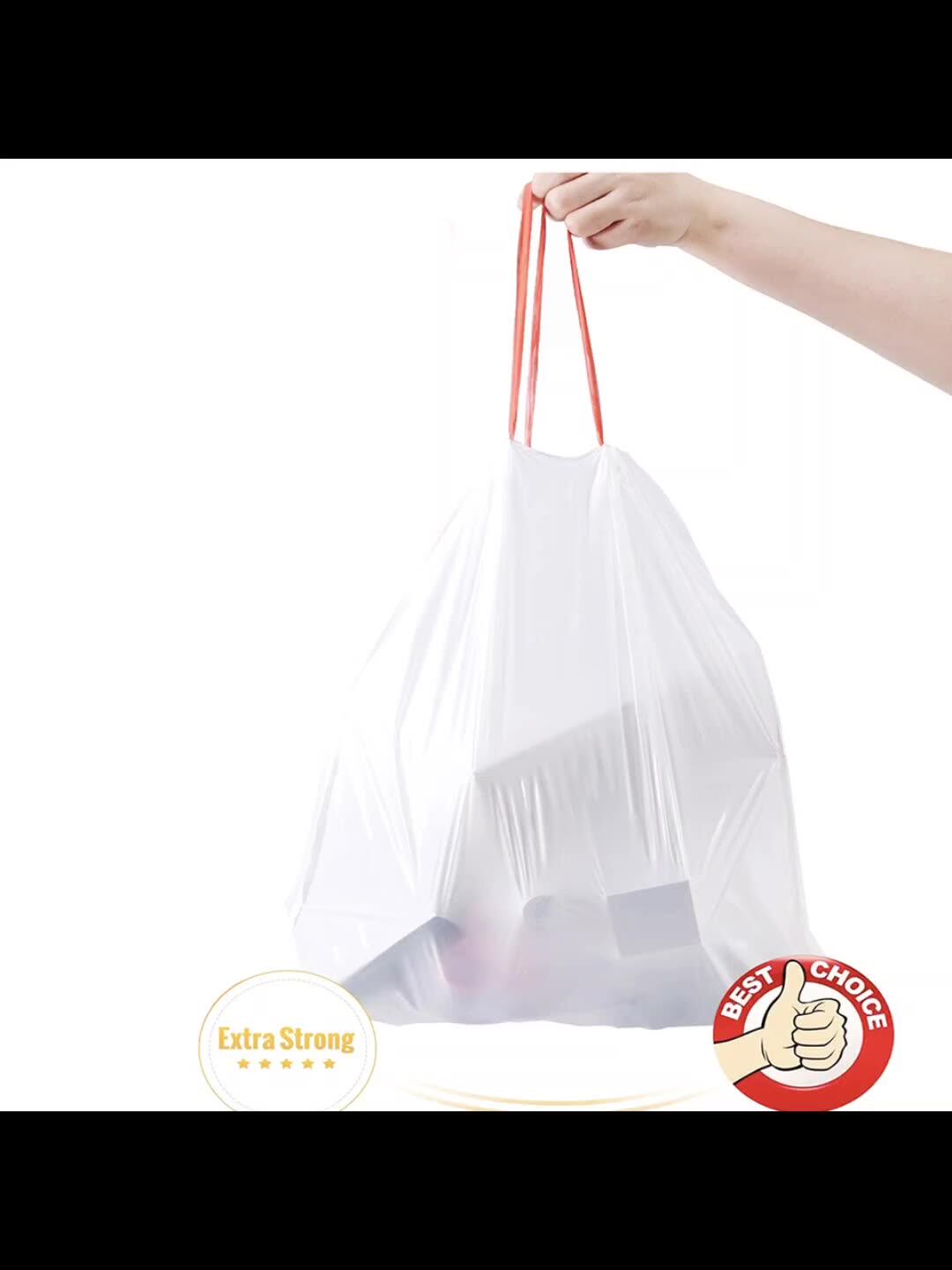 13 Gallon Heavy Duty Large Drawstring Trash Bags Garbage Bags,60*75cm