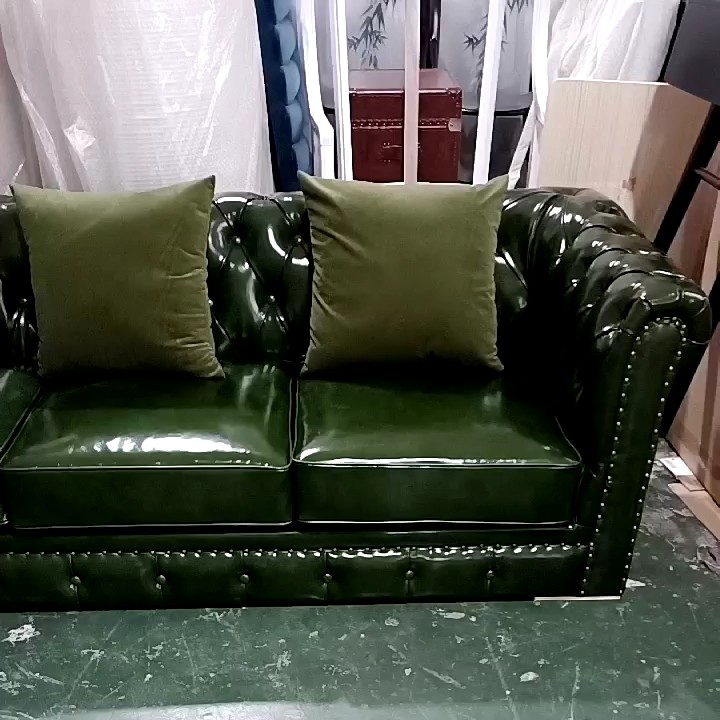 High Quality Chesterfield Vintage Italian Top Grain Genuine Leather