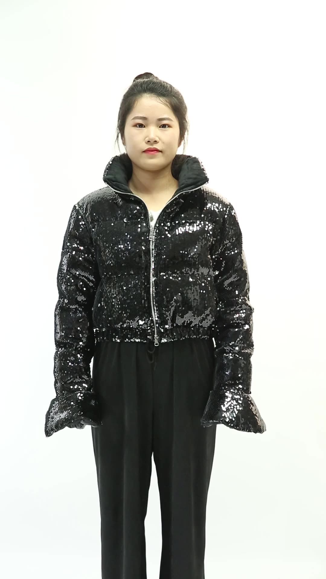 sequin winter coat