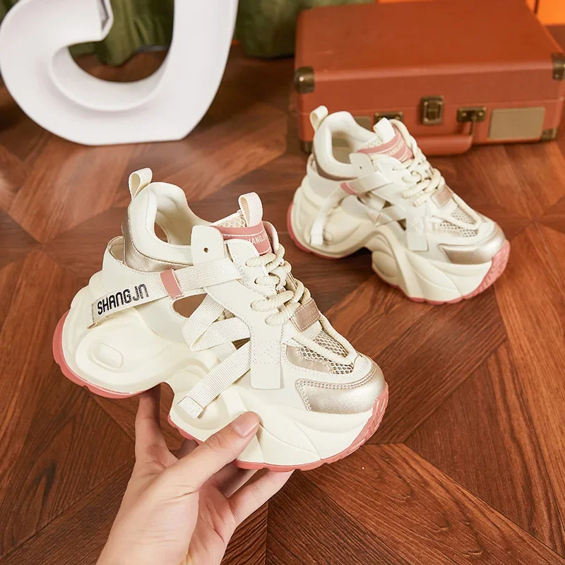 Sandal cao gót nữ hở mũi quai chéo đế xuồng gót 8 cm — Gạo vàng, Mơ