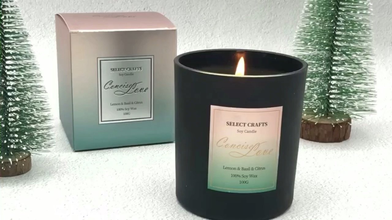 Matte Frosted Black Glass Candle Jar Luxury Decorative Customizev